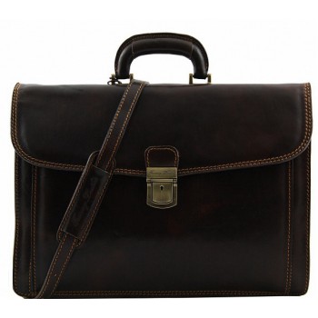 Кожаный портфель Tuscany Leather Napoli TL10027 dark brown 
